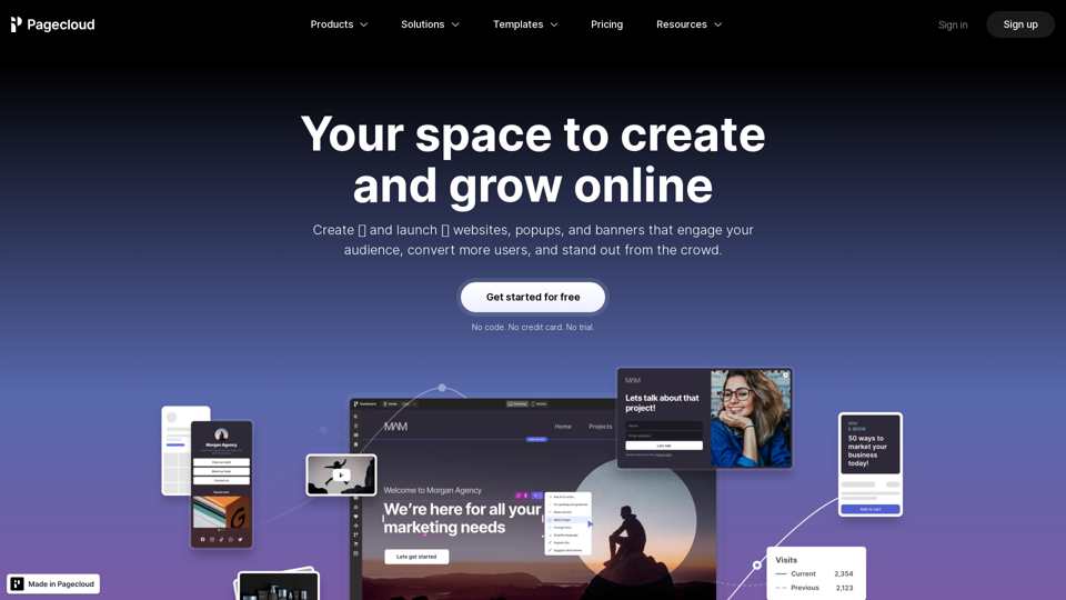 Pagecloud Website Builder | Drag and drop, publish for free