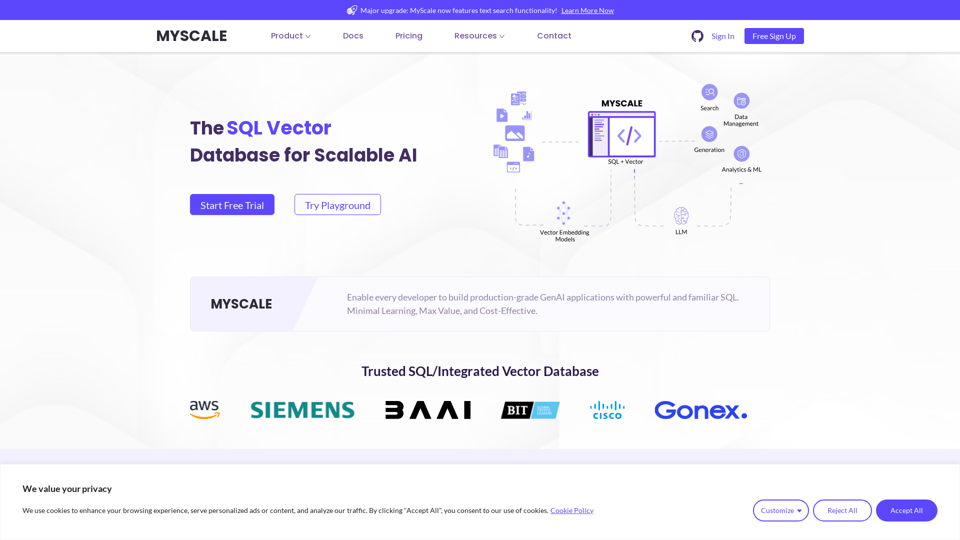 MyScale screenshot