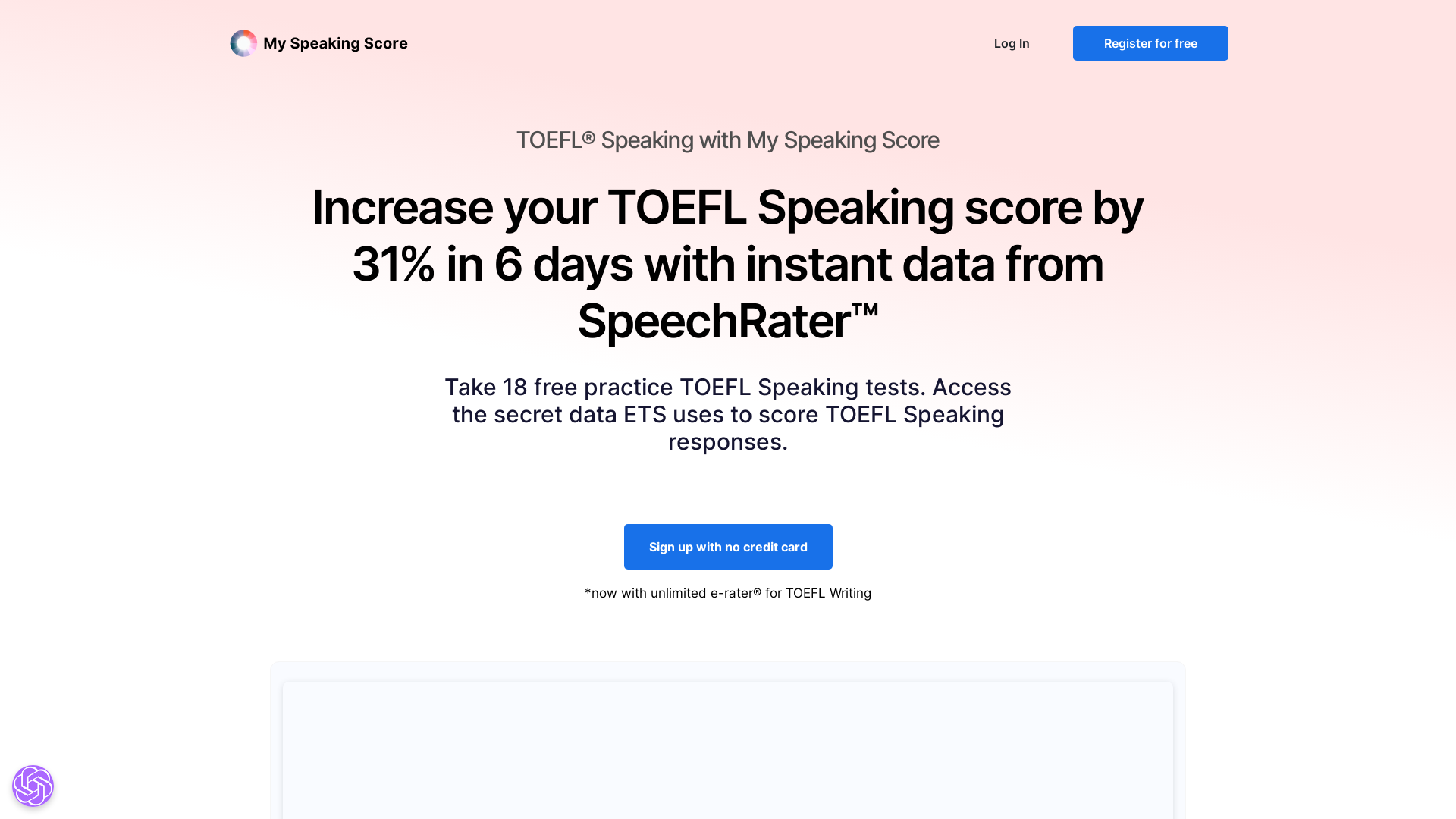 TOEFL® Speaking and Writing: SpeechRater™ and e