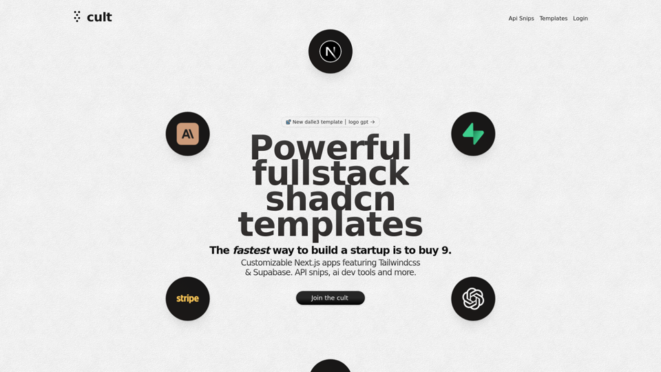 Shadcn Templates - Full Stack Next.js, Supabase, Tailwind CSS, and ShadCN Templates