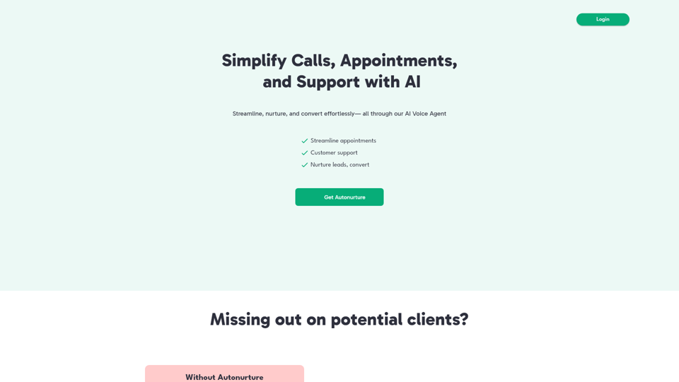 Simplify Calls, Appointments, and Support with AI | AutoNurture.ai