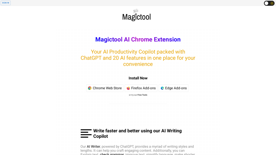 Magic Tool AI. The ultimate productivity hub for all your needs.