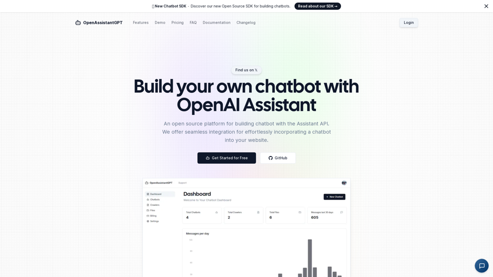 OpenAssistantGPT - Build your own chatbot with OpenAI Assistant