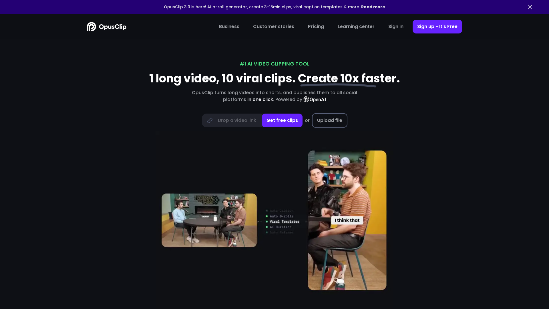 Opus Clip screenshot