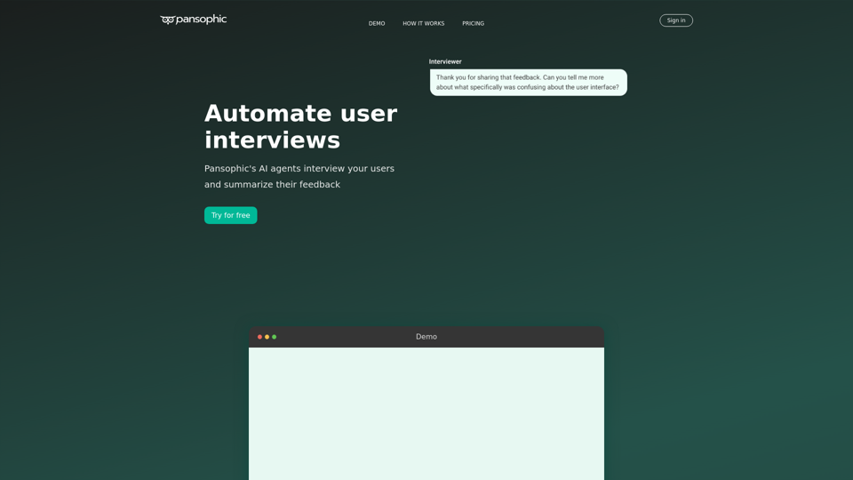 Pansophic screenshot