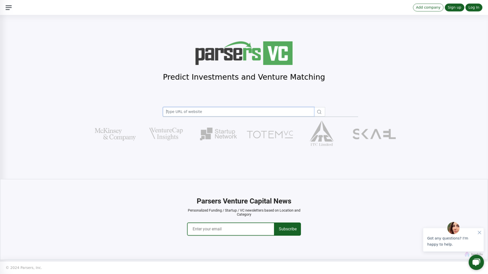 Predict Investments and Venture Matching | Parsers VC