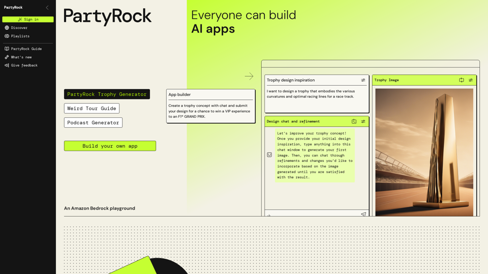 PartyRock screenshot
