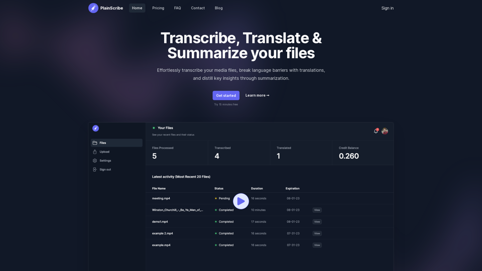 PlainScribe screenshot