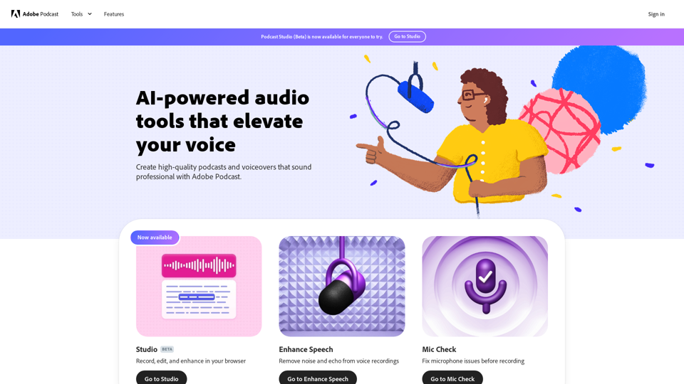 Adobe Podcast screenshot