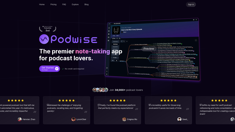 Podwise screenshot