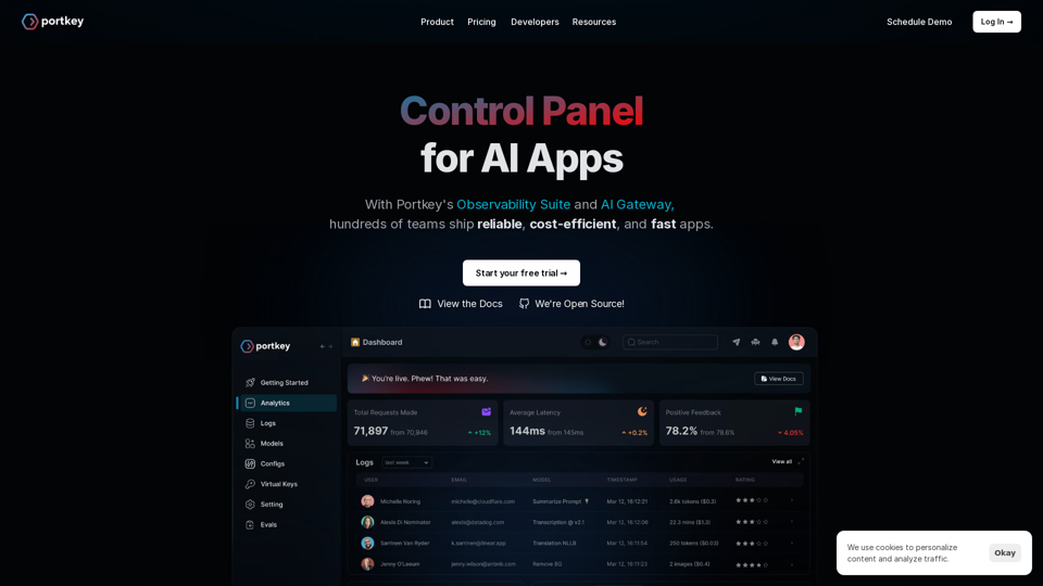 Portkey.ai - Control Panel for AI Apps