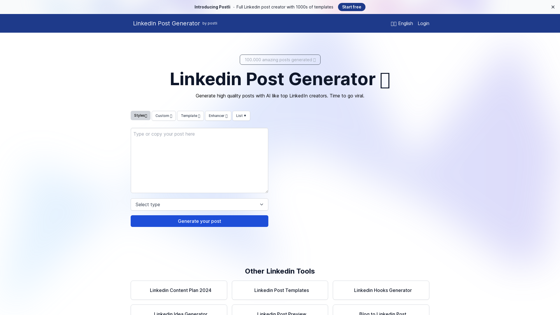 Linkedin Post Generator π screenshot