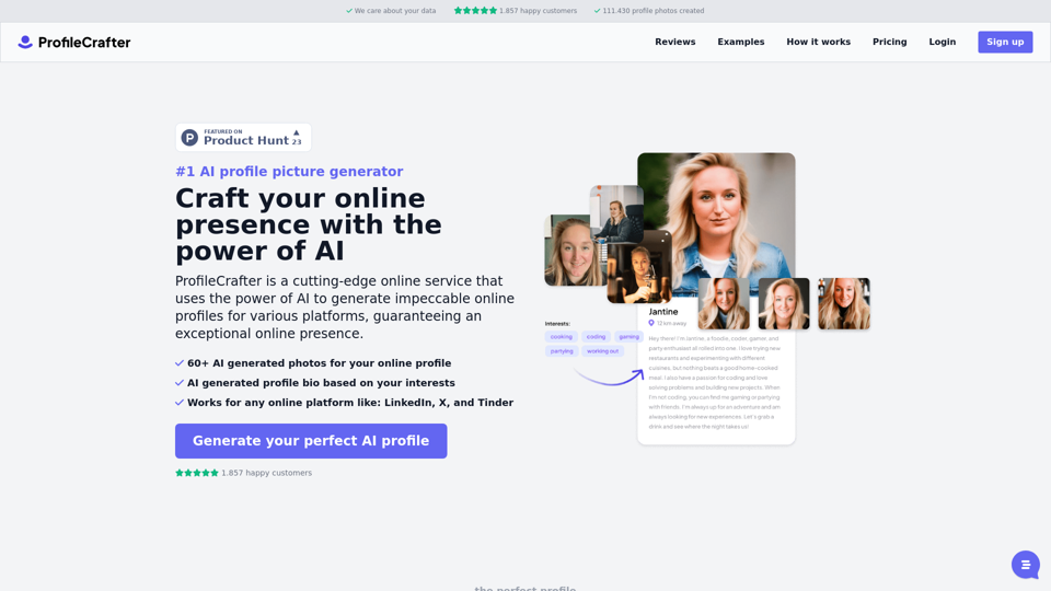 Profile Crafter - Craft your online presence with the power of AI