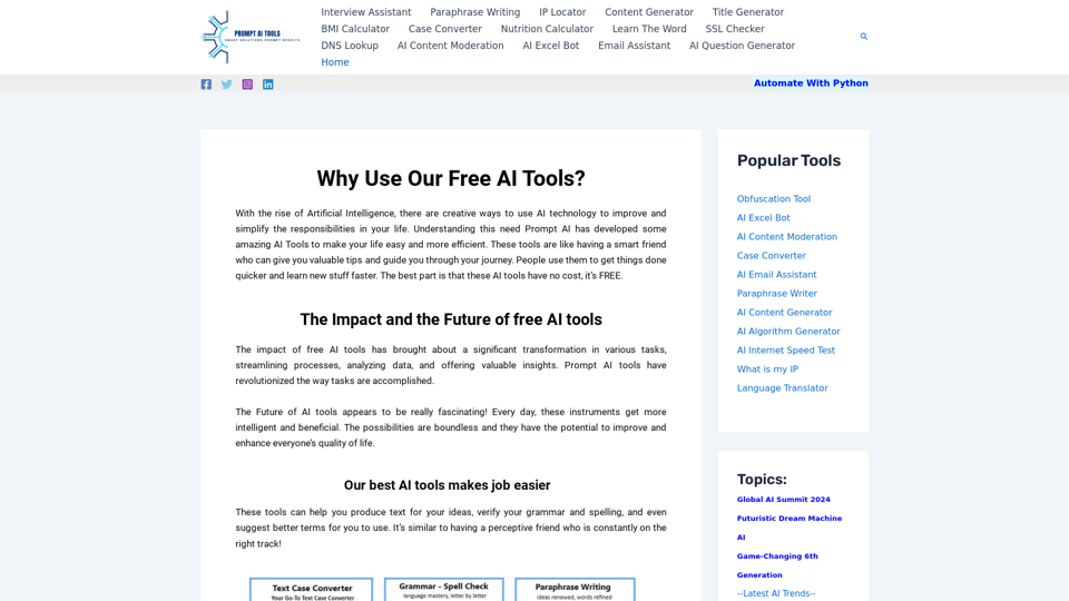 Free AI Tools screenshot