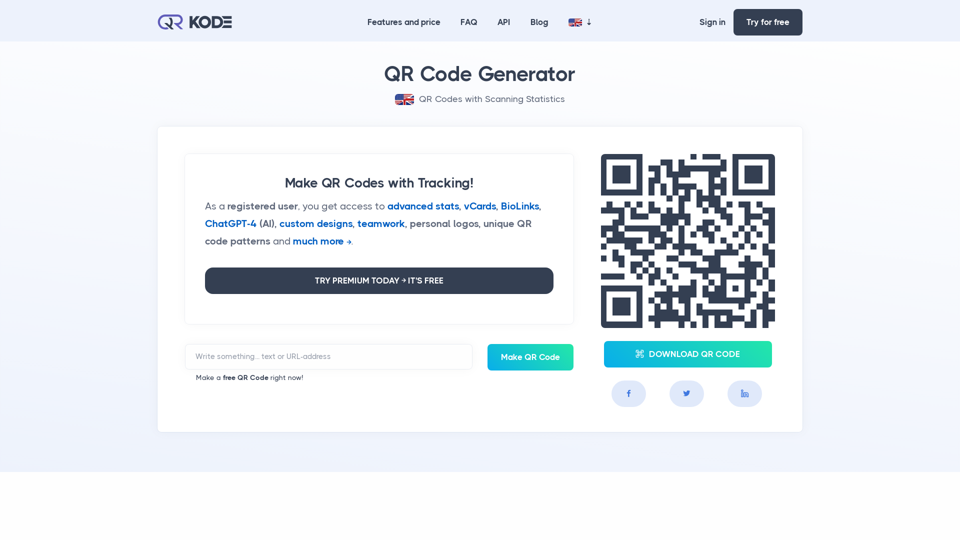 QR Code Generator - Create free QR Codes | QR-Kode.no