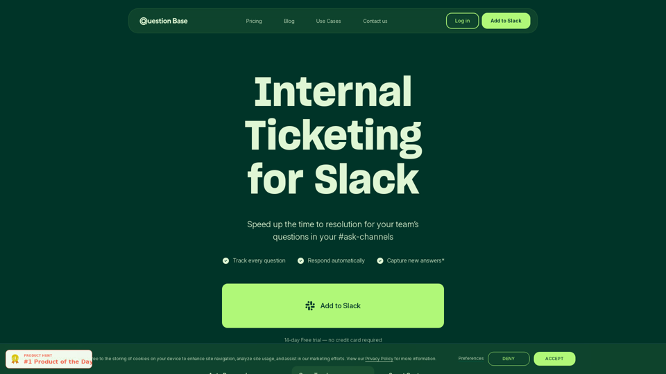 Internal Ticketing System in Slack | Question Base