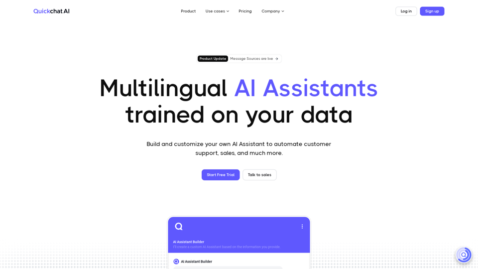 Quickchat AI | Custom AI Assistant for your business