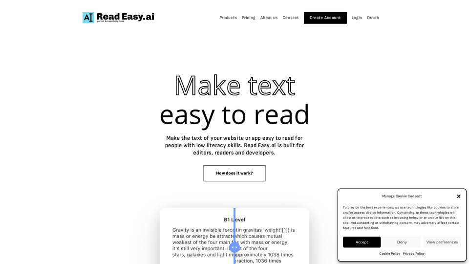 Read Easy.ai — Make text easy to read