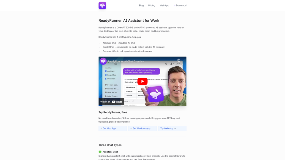 ReadyRunner GPT Chat for Desktop screenshot