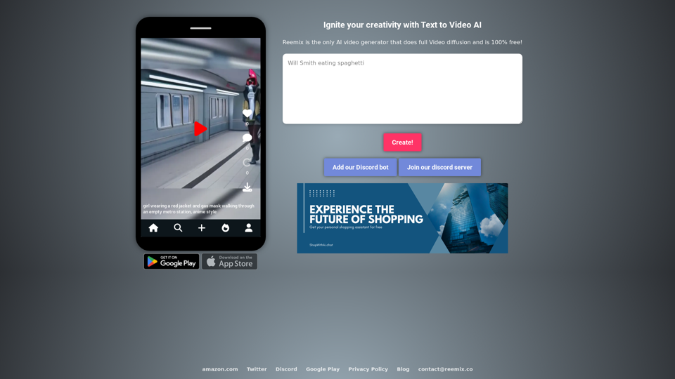 AI-Powered Text-to-Video Generator App | Transform Text into Video | reemix.co