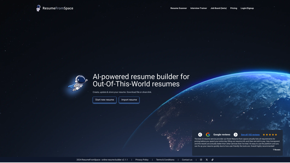 ResumeFromSpace - AI-powered resume builder