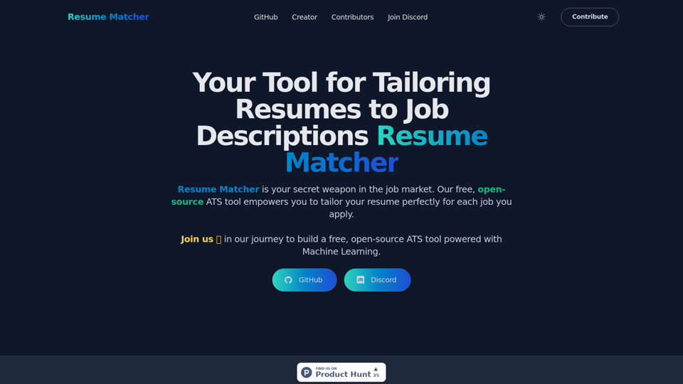 Resume Matcher screenshot