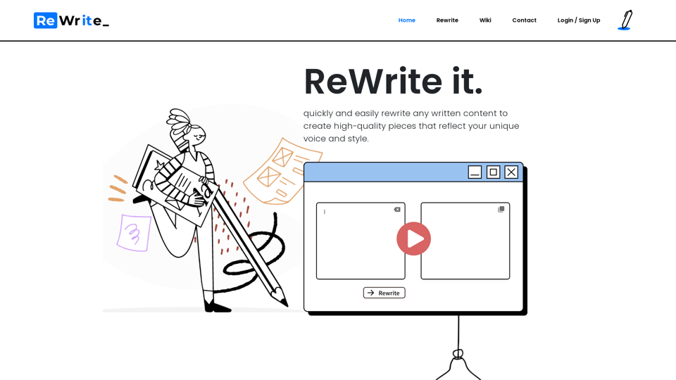 ReWrite It.AI | Rewrite with Confidence: Enhance Your Writing with AI Technology