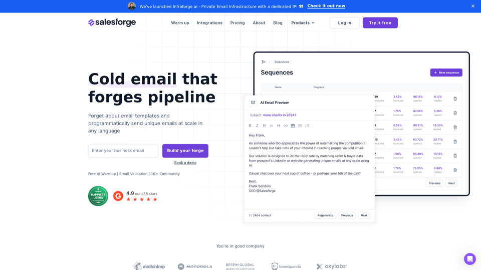 Salesforge | 10x Pipeline | Programmatic Cold Email