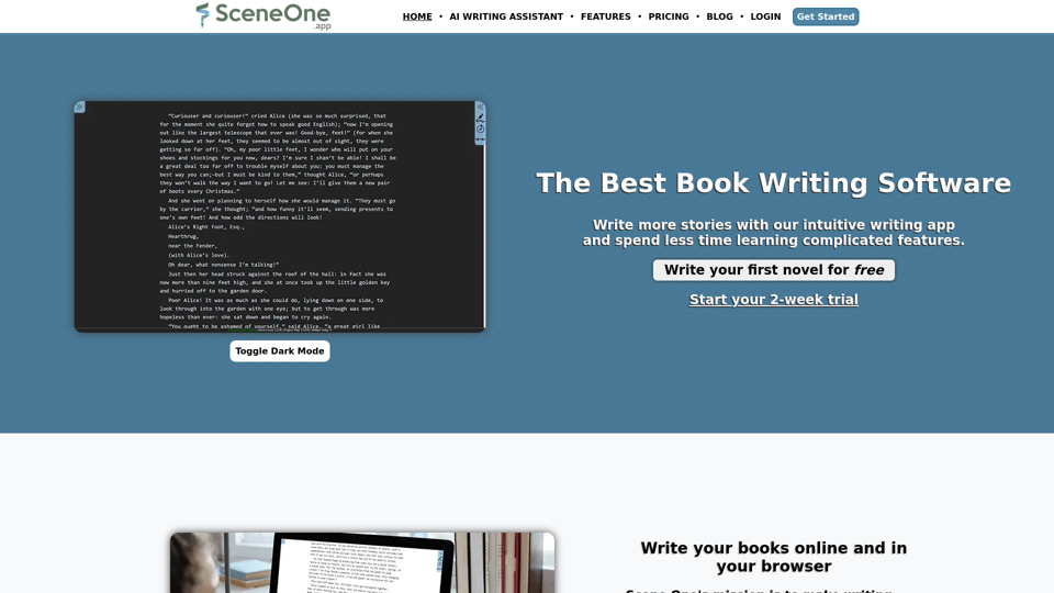 Online Book Writing Software now with AI Writing Assistant