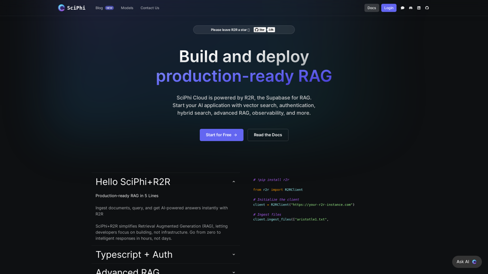 Build, deploy, and optimize RAG in production.