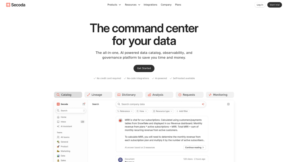 Secoda screenshot