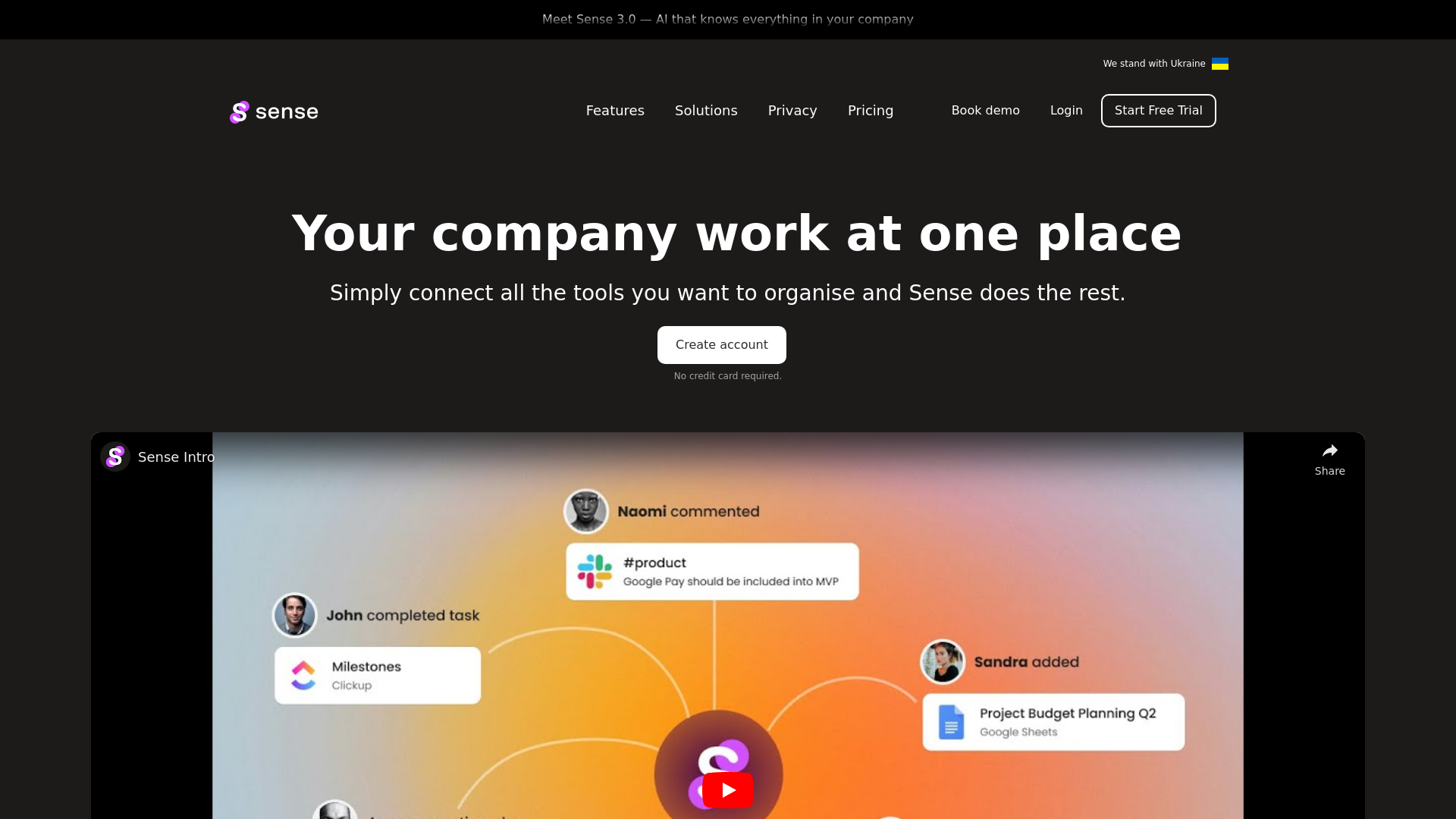 Sense —  Instantly catch up on all the work that happened