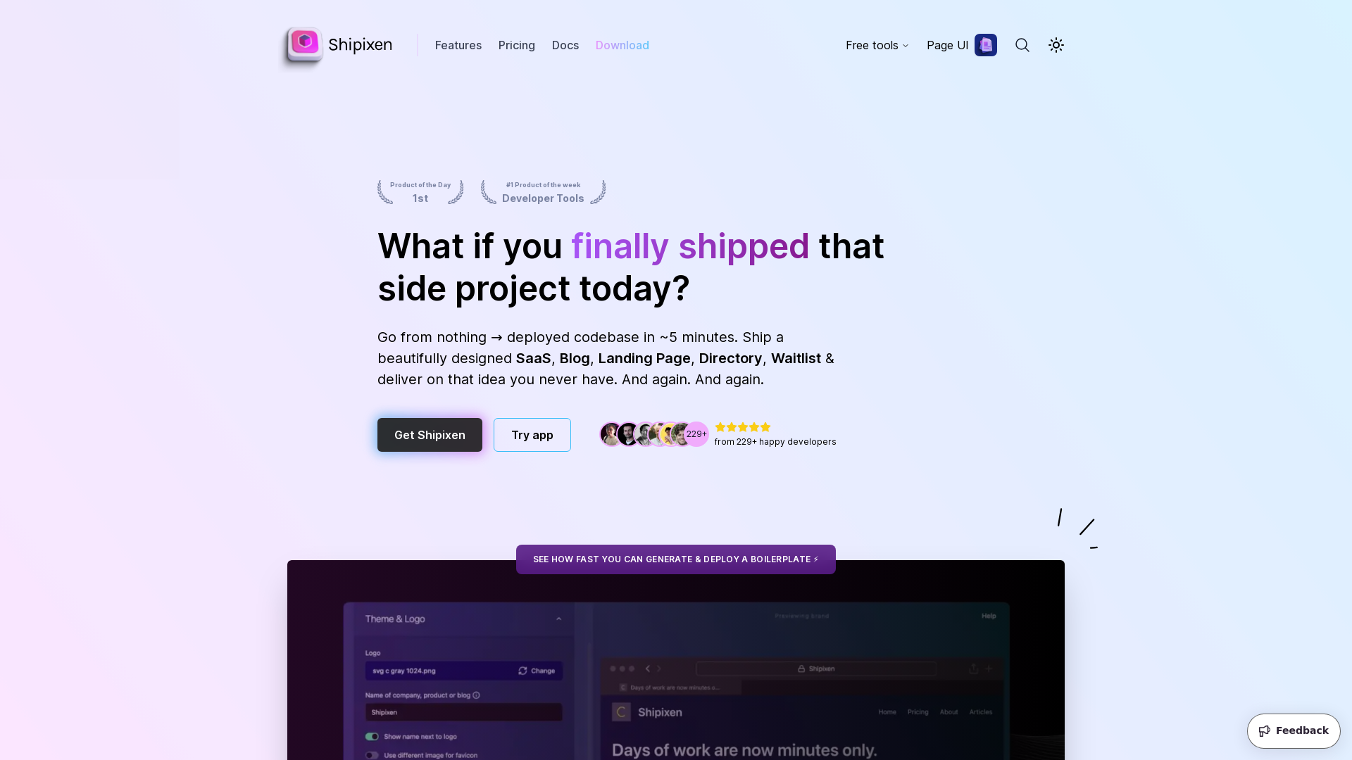 Make custom Next.js codebases with an MDX blog, TypeScript and Shadcn UI