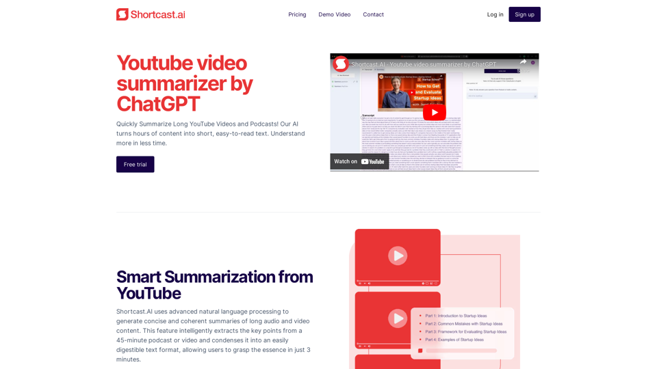 Youtube video summarizer and Podcast into Insightful Text by AI