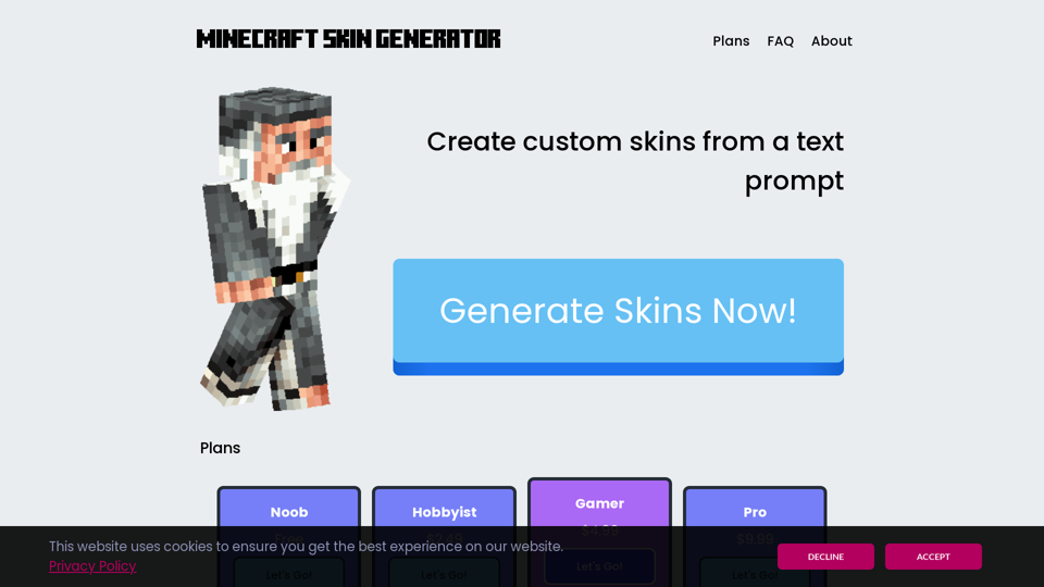 skingenerator.io - The Minecraft Skin Generator