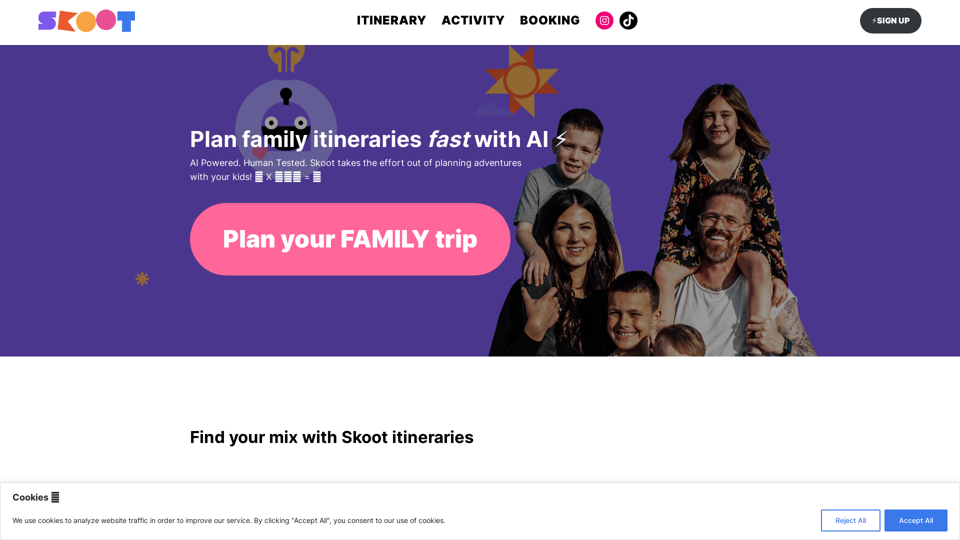 Skoot – Family-friendly AI travel and activity planning.