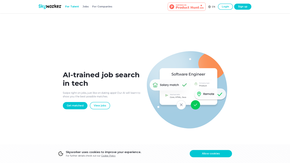Skyworker.ai - AI-trained job search in tech