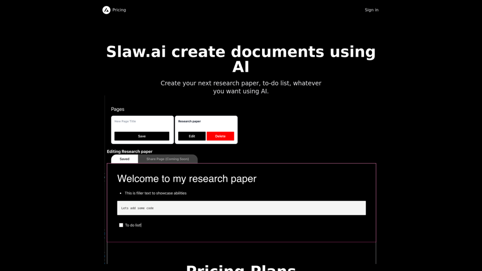 Slaw.ai screenshot