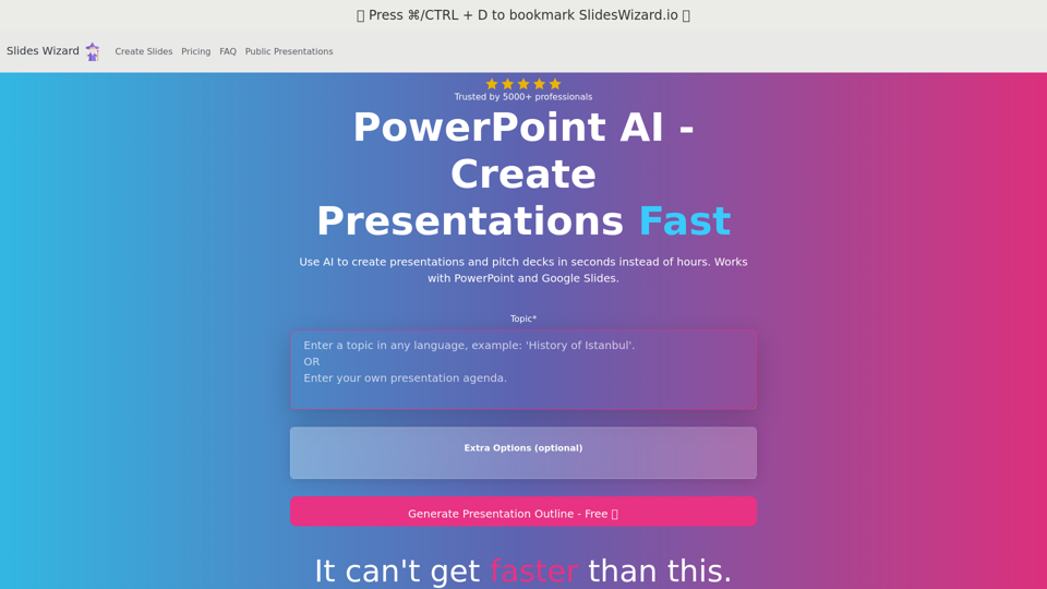 SlidesWizard | PowerPoint AI - Create Presentation Fast | Free