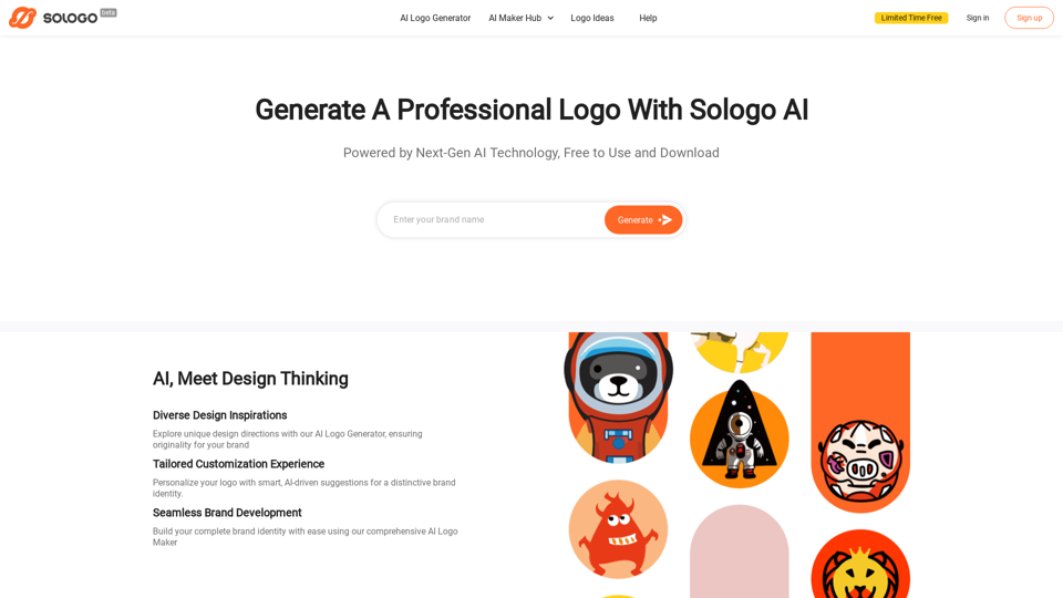 Free AI Logo Generator - Make a Brand Logo with Sologo AI