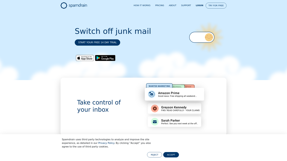 Stop SPAM and Junk mail with Spamdrain antispam