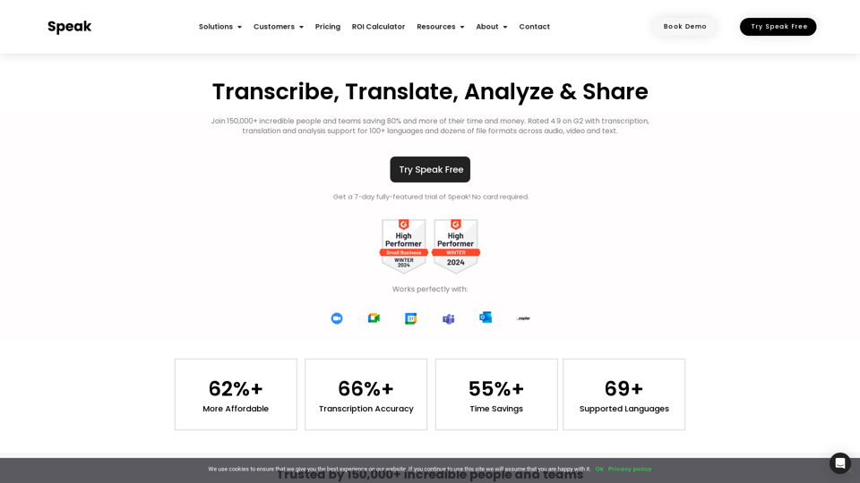Transcribe, translate, and analyze with AI screenshot