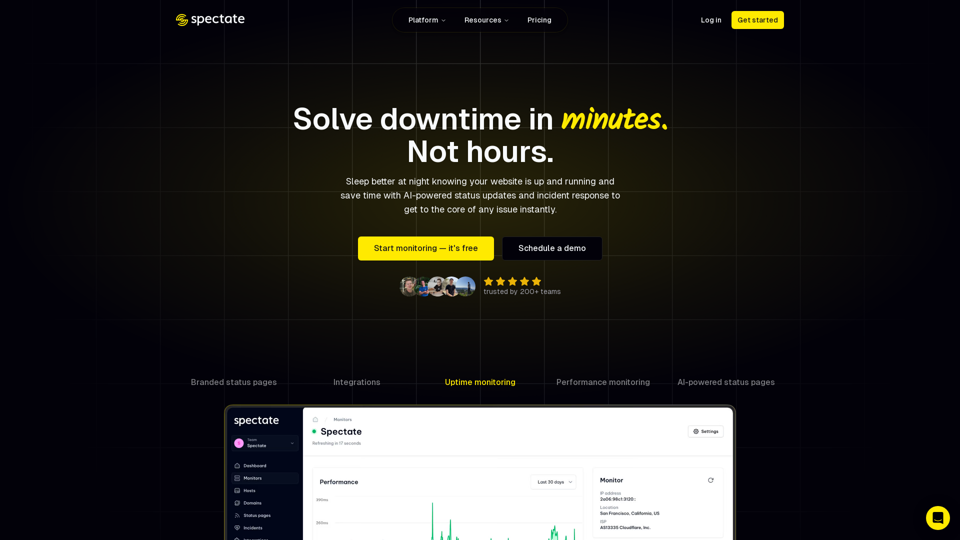 Spectate: Full-stack monitoring and incident management