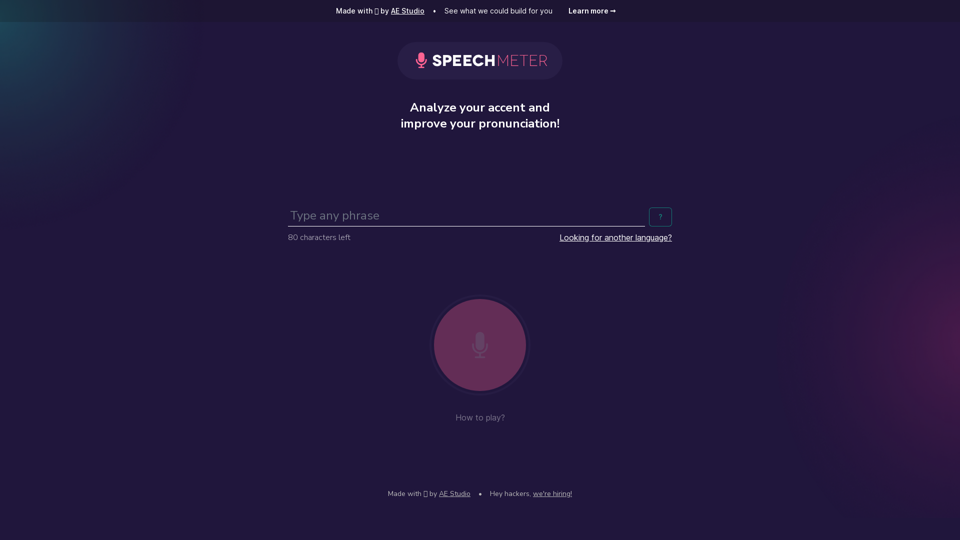 Speech Meter - Analyze your accent and improve your pronunciation