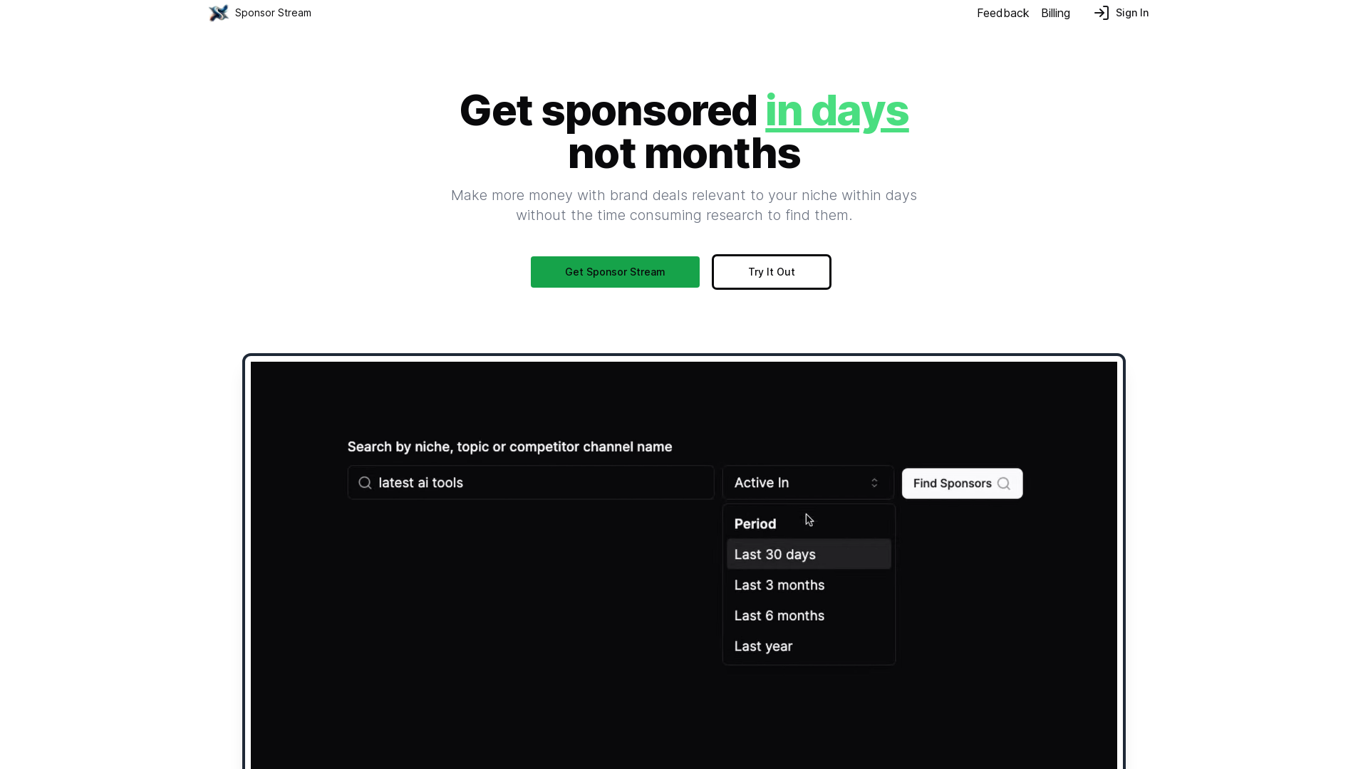 Sponsor Stream: Actively find sponsors for your youtube channel