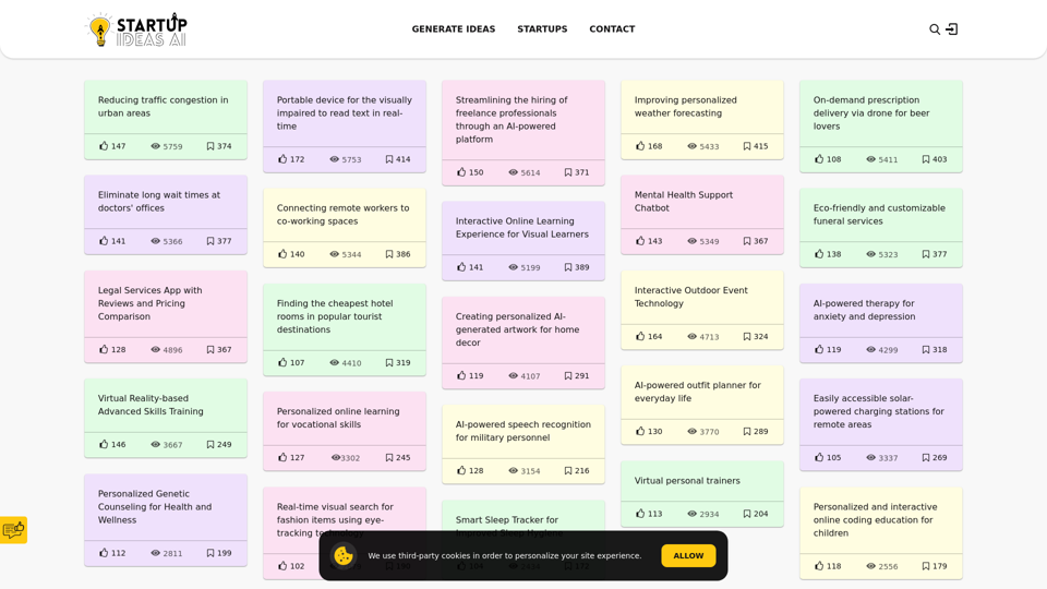 Discover New and Innovative Startup Ideas screenshot