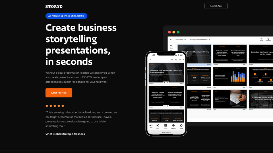 STORYD - Business presentations leaders love, in seconds