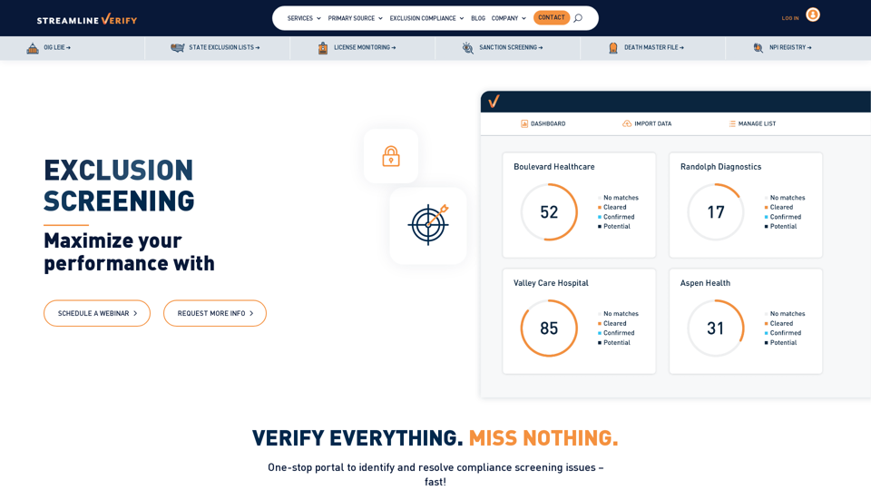 Streamline Verify screenshot