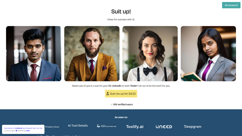 Suit Me Up - AI Professional Headshots