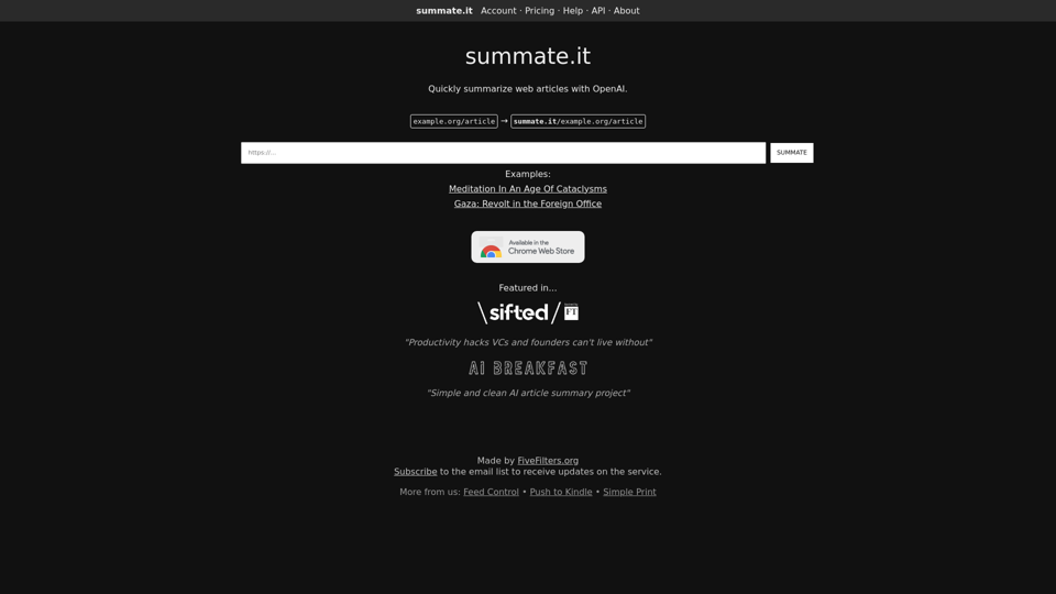 Summate.it - Quickly summarize web articles